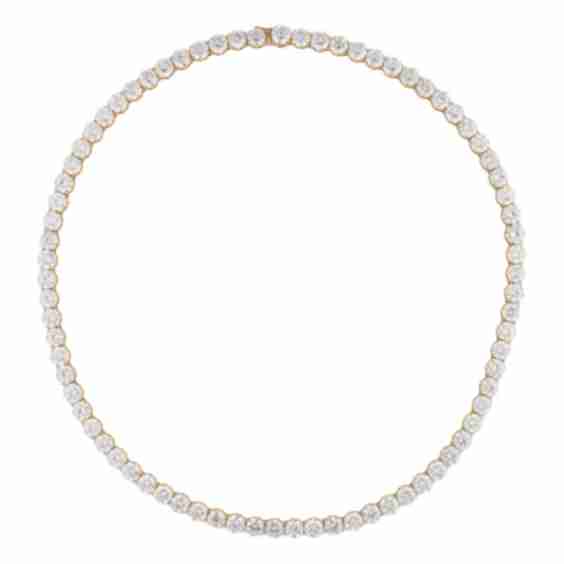 14K 77.63ctw Lab-Grown Diamond Tennis Necklace