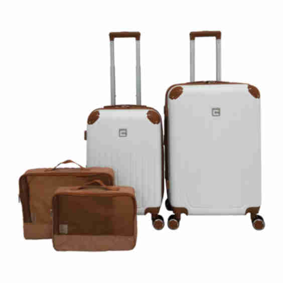 Harlow Expandable Spinner Upright Luggage Set with 2 Packing Cubes