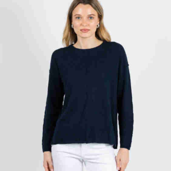 Slub Center Seam Long Sleeve Tee Top