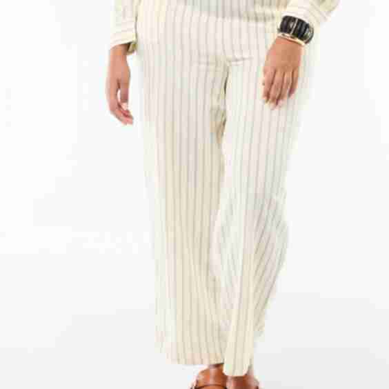 Straight-Leg Linen Blend Trousers
