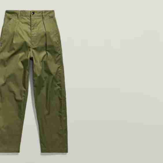 Pleated High Waist Chino