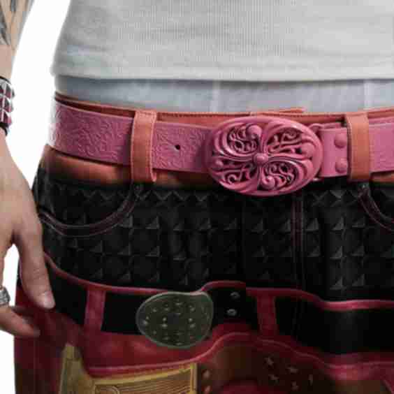 Filigree Buckle Cowhide Leather Belt 
