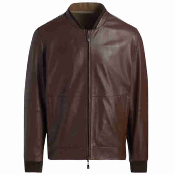 Reversible Leather & Twill Bomber Jacket