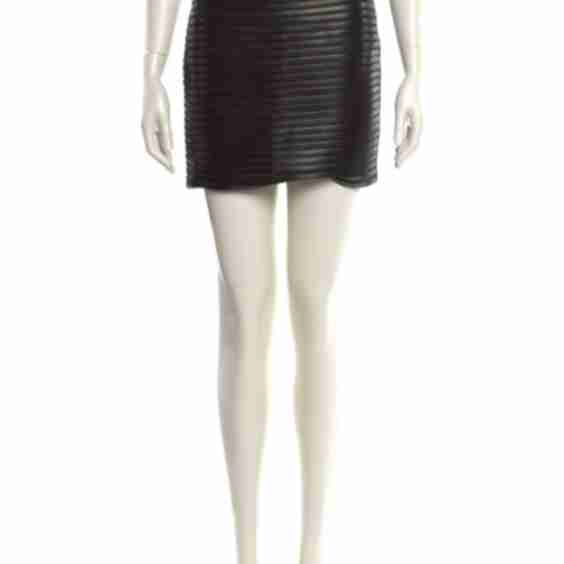 Leather Trim Embellishment Vintage Mini Skirt
