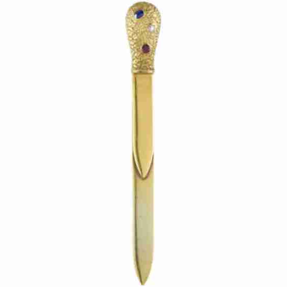 Gold And Gem Set Paperknife
