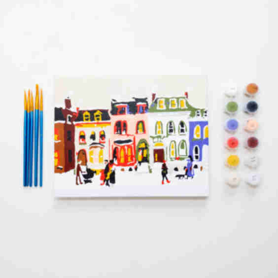 Holiday Townhomes by Nysha Lilly Paint by Numbers Framed Mini