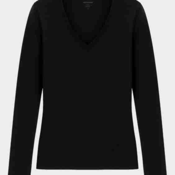Basic V Neck Sweater In Tencel Modal With Silk