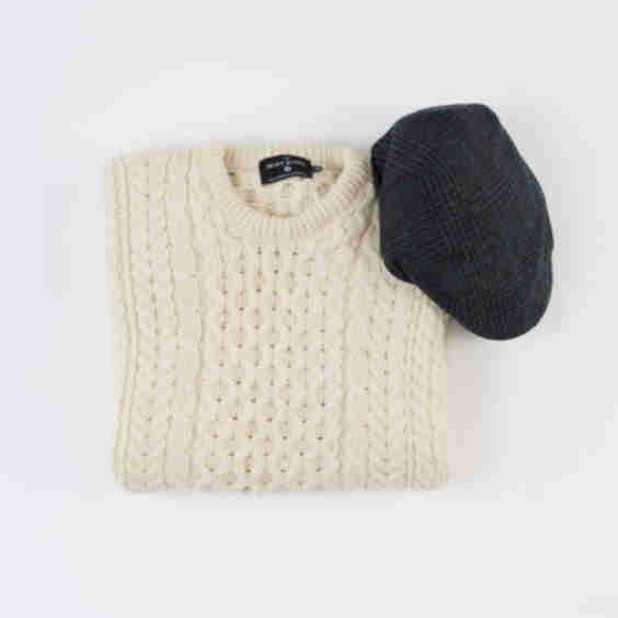 Mens Traditional Crew Neck Aran Sweater