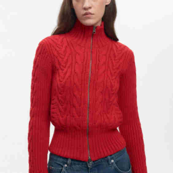 Cable Zip Sweater