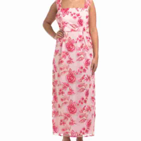 Sleeveless Floral Mikado Dress