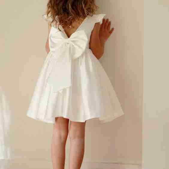 A Line Princess Girl Dresses With Bowknot Beading