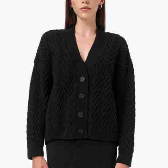 Knitted Herringbone Line Cardigan