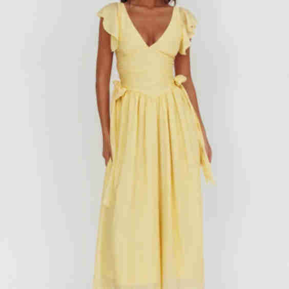 Elsewhere Waist Bows Maxi Dress