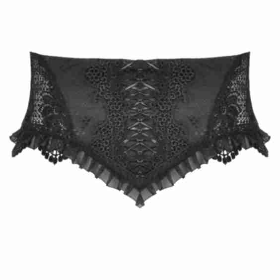 Gothic Lace Corset Belt with Ribbon Lacing