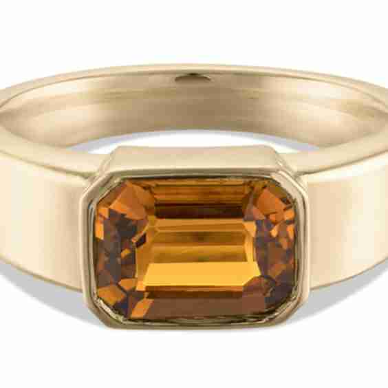 Allium Emerald Cut Tourmaline Ring