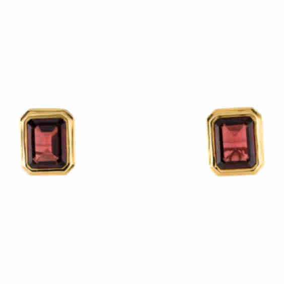 14 K Garnet Convertible Stud Earrings