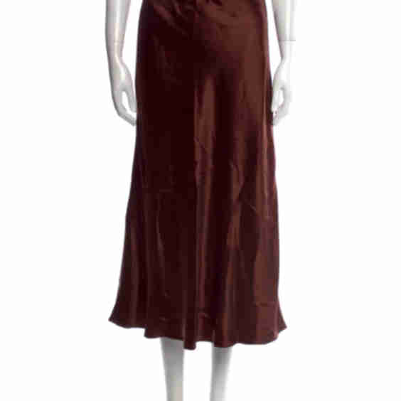 Silk Midi Length Skirt