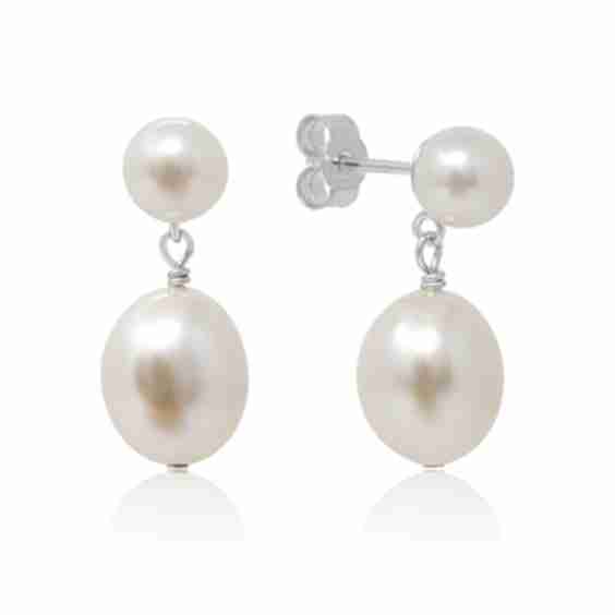 Eloise Pearl Stud Drop Earrings