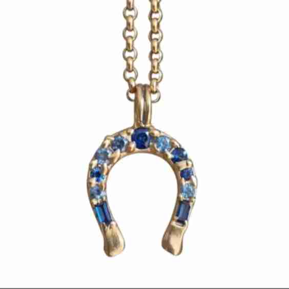Sapphire Horseshoe Pendant