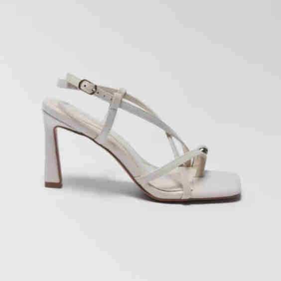Judith Ivory Faux Leather Strap Heels