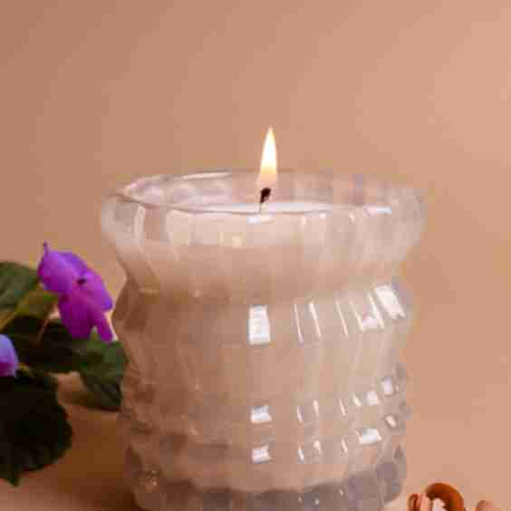 Ellori Textured Glass Scented Candle