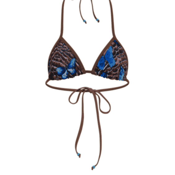 Snakeskin Butterfly String Bikini Top