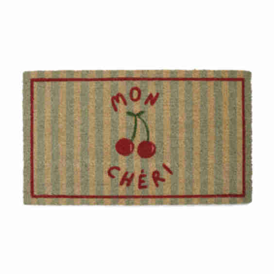 20x34 Mon Cheri Striped Cherries Coir Doormat