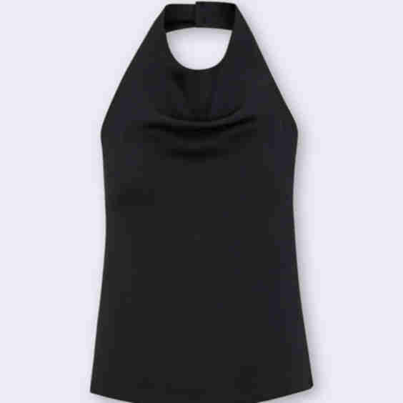 Satin Drape Top Halter Neck