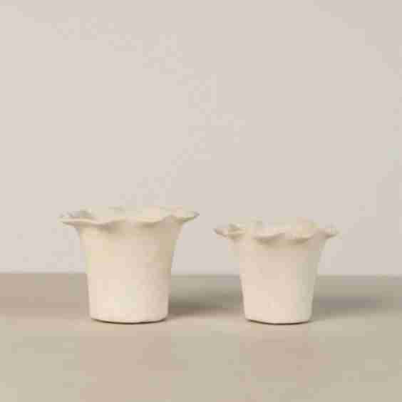 Wavy Edge Paper Mache Planter