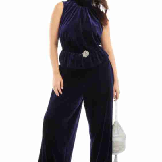 Velvet Wide Leg Pants