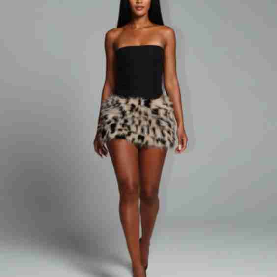 Ayana Plush Faux Fur Mini Skirt