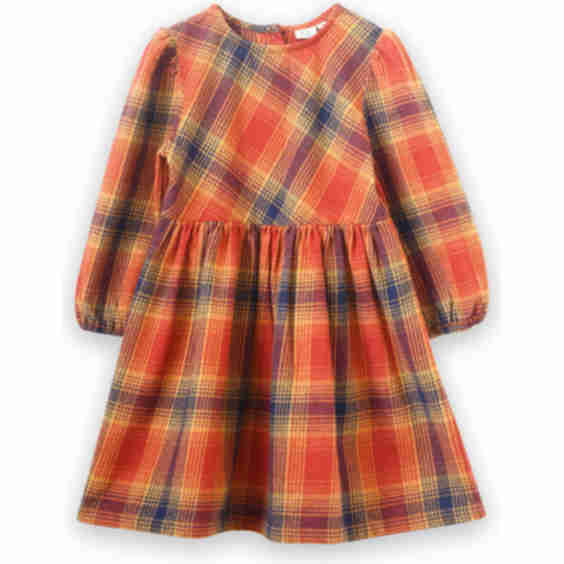 Long Sleeve Plaid Flannel Dress  