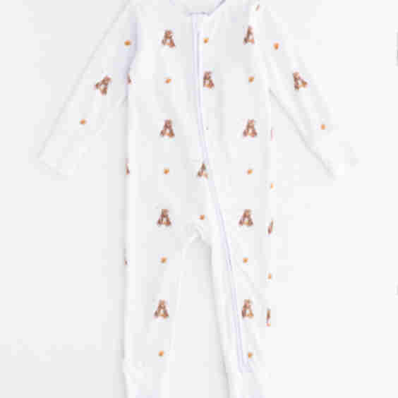 Bear Cotton Zip Sleepsuit One Piece
