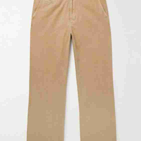 Straight-Leg Cotton-Twill Trousers