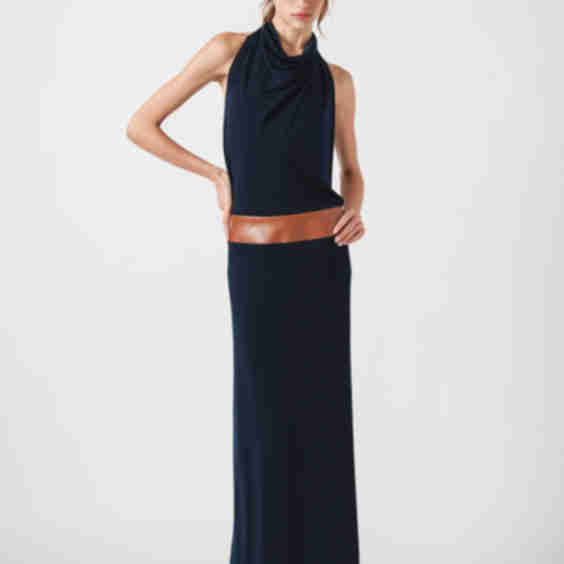 Halo Maxi Dress - Lambskin Leather