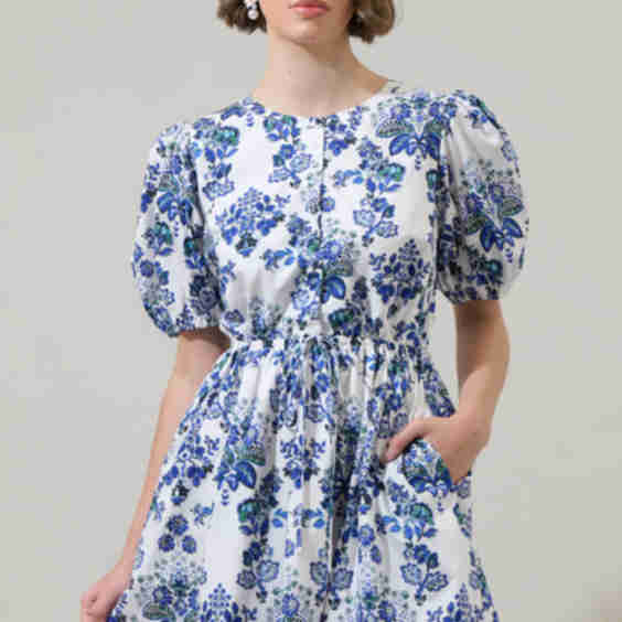 Floral Alba Puff Sleeve Mini Dress