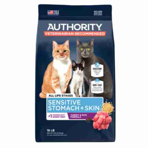 Sensitive Stomach and Skin Dry Cat Food, Turkey and Rice Formula, 7 Pound Bag
