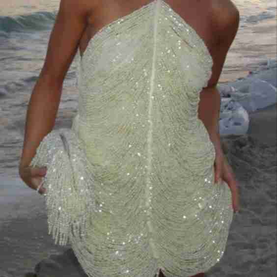 Sexy Party Beaded Halter Sleeveless Dresses