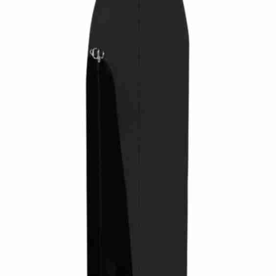 Maxi Skirt with Cut-Out Slit and Piercing Detail Black