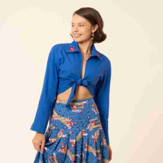 Proti Front-Tie Poplin Shirt