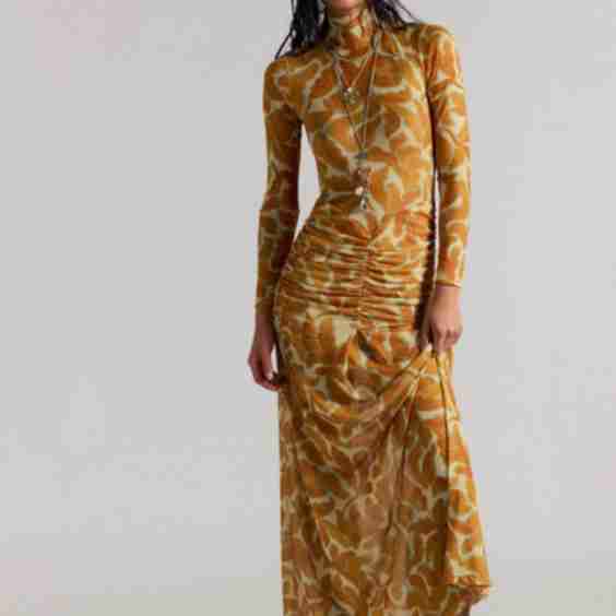 Drop Waist Mesh Maxi Dress