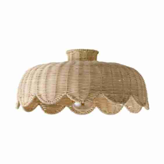 Scalloped Natural Rattan Ceiling Pendant Shade
