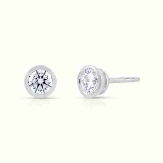 Bezel Set Lab Grown Diamond Stud Earrings