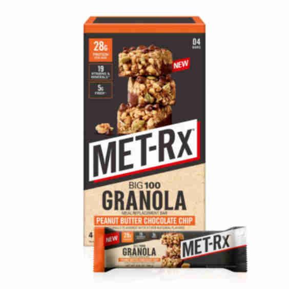 28g Protein Meal Replacement Bar - Big 100 Granola Peanut Butter Chocolate Chip - 4ct