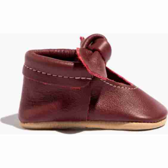 Knotted Bow Baby Shoe Hard Sole