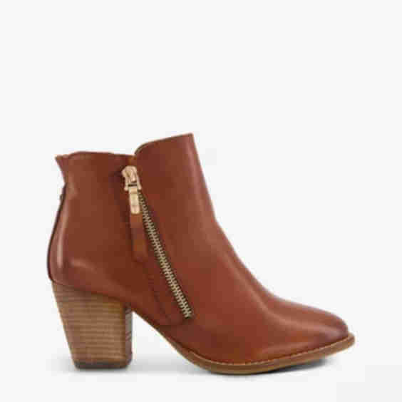 Paice Mid-Heel Zip-Up Leather Ankle Boots