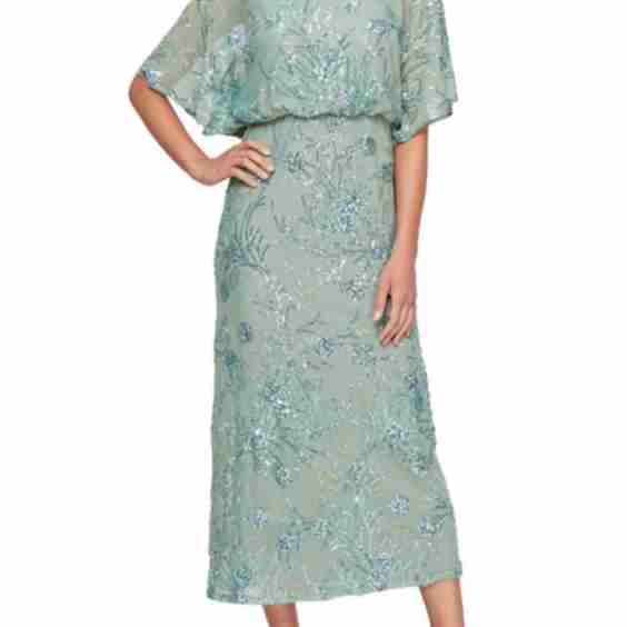 Sequin Blouson Bodice Dress
