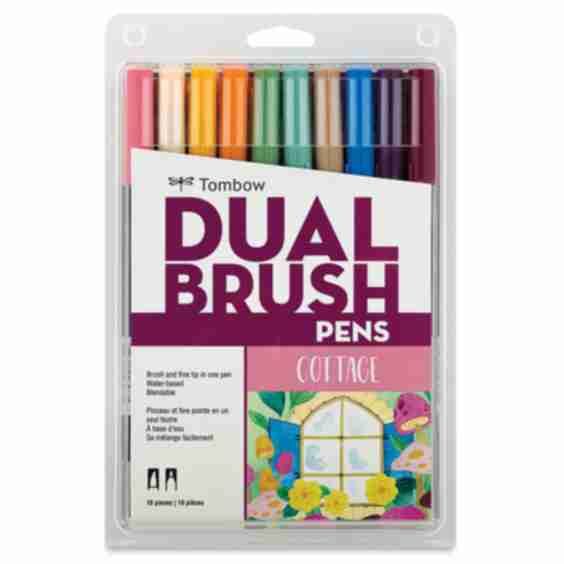 Dual Brush Pens Cottage Colors Set Of 10