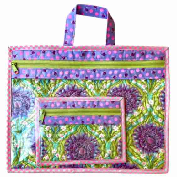 Needlepoint Cross Stitch Quilted Project Bag