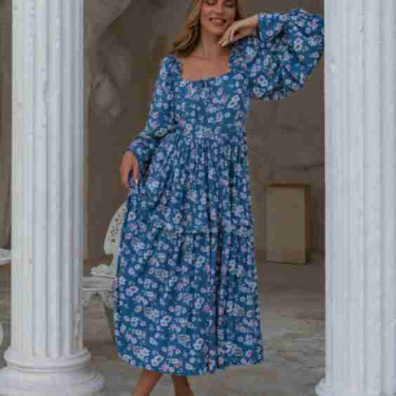 Floriana Long Sleeve Midi Dress